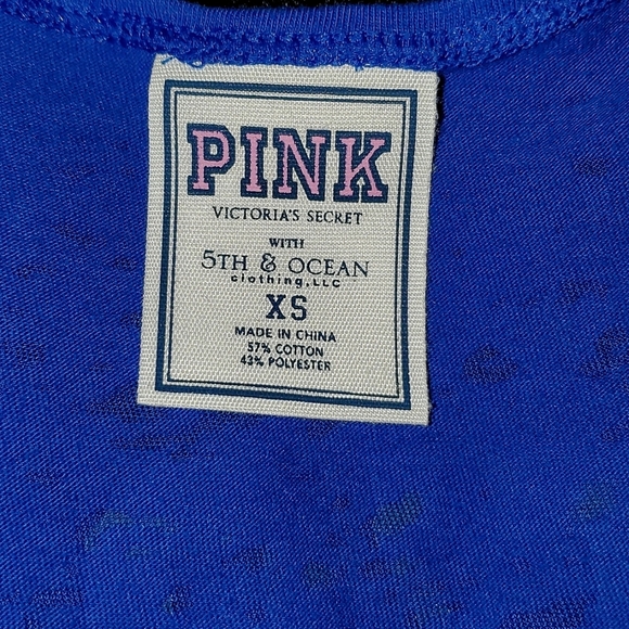 PINK Victoria's Secret XS Texas Rangers Cropped Blue Tank Top - Picture 3 of 6